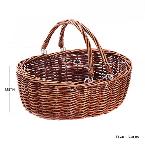 Wicker Picnic Baskets with Handles.Kingwillow. (Brown) - color: Brown