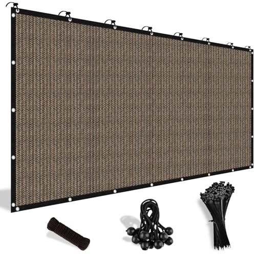 Shade&Beyond 90% Sun Shade Cloth with Grommets, 8' X 12' Pergola Shade Cover Canopy, Mesh Tarp Sun Screens for Patio, Outdoor, Garden, Backyard, Mocha