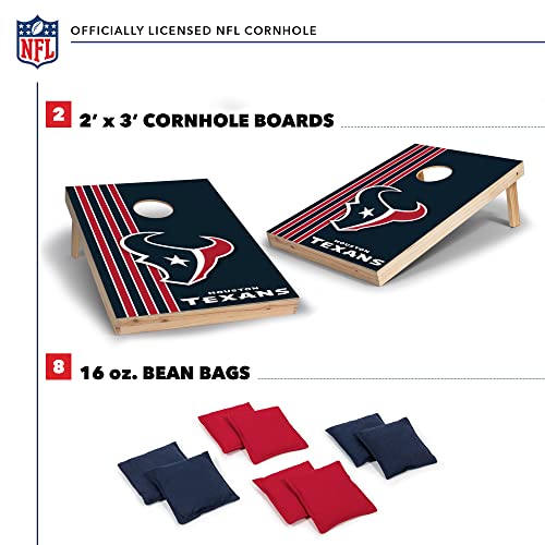 Wild Sports 2' x 3' Solid Wood Cornhole Set with Direct Print HD Team Graphics – Great Gift for Any Football Fan! Bean Bag Toss Family Outdoor Games – NFL Houston Texans
