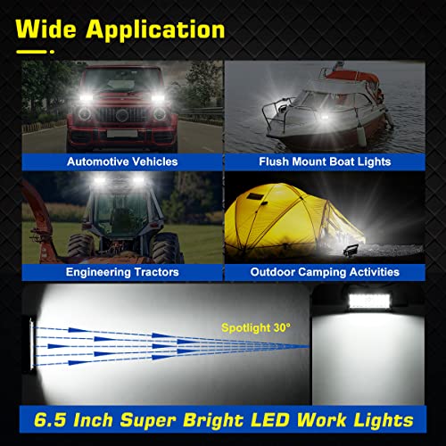 WFPOWER Portable LED Work Light with Magnetic Base, 120W Super Bright Waterproof Flood & Spot Lights Job Site Lighting Fog Lights for SUV Boat Bar Truck Outdoor Camping Car Repairing Emergency Lights - size: 7inch Combo Magnetic Lights