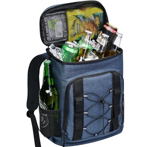 33 Cans Insulated Backpack Cooler - Leakproof Waterproof Lightweight Soft Coolers Bag for Camping Picnic Hiking Beach and Lunchbox Backpacks Bags-Leak Proof Ice Chest Back Pack - color: Blue