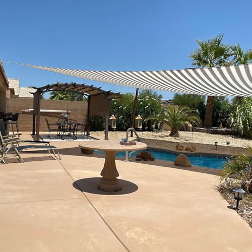 Quictent 12x16ft 185G HDPE Rectangle Sun Shade Sail Canopy 98% UV Block Outdoor Patio Garden with Hardware Kit (White and Gray) - color: White and Grey Multi, size: 12 x 16 ft, style: Rectangle