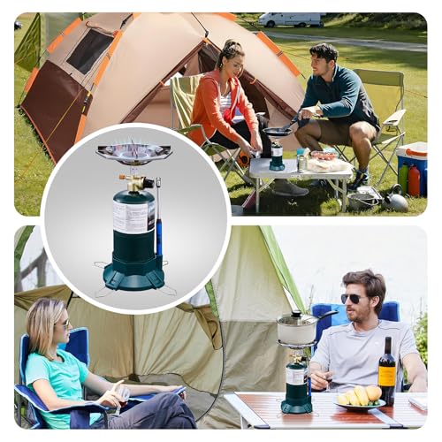 Propane Camping Stove With Propane Burner, Single Burner Bottle Top Propane Stove Adjustable Flame for Backpacking,Hiking,Camping,Tank Top Stove With USB Cable (Fuel not included)