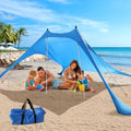 Beach Tent Shade Canopy with UPF50+ Protection Sun Shelter Umbrella Portable Camping Tents with Sandbags Poles and Ground Pegs and Anti-Wind Ropes for Beach Outdoor Camping Backyard Picnics 7.5X7.5Ft - style: 7.5x7.5FT beach tent