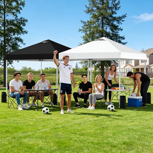SANWAY 10x10 Pop Up Canopy Tent, One Push Setup, Heavy Duty Portable for Beach Camping Parties with Vents - Snow White - color: Snow White