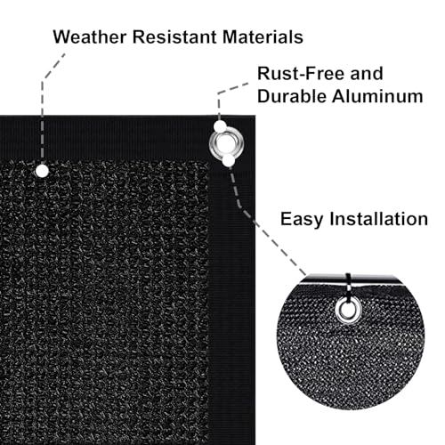 LOVE STORY 4'x 25' Fence Privacy Screen Outdoor Mesh Fencing Covers Screen Fence Wind Block with Grommets for Patio Garden Wall Backyard, Black (We Make Custom Size) - color: Black, size: 0 4'x2 5'