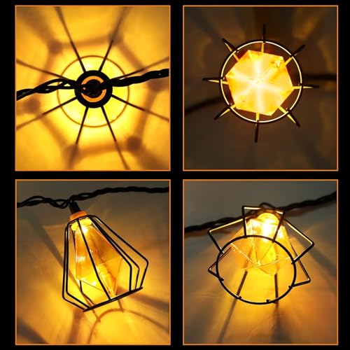 Vigdur Lantern String Lights - Muiticolor Deorative String Lights with 10 LED Bulbs Connectable, Indoor String Light for Bedroom Party Holiday Cottagecore Decor - color: Crystal