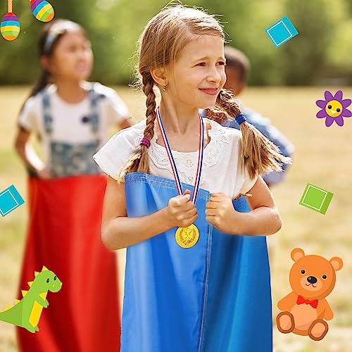 Yunsailing 40 Pieces Potato Sack Race Bags Large Bags Lawn Outdoor Games Party Games for Kids School Adults Family Backyard Party Birthday Outside Egg Spoon Race Easter - color: Colorful