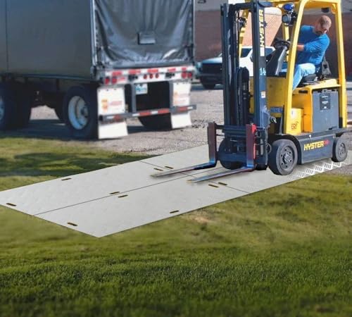 Mytee Products 4 Pcs Ground Protection Mats - White, 4' x 8', Heavy Equipment Mats w/ 6 Pcs Single Connectors - color: White, size: 4 - Pack