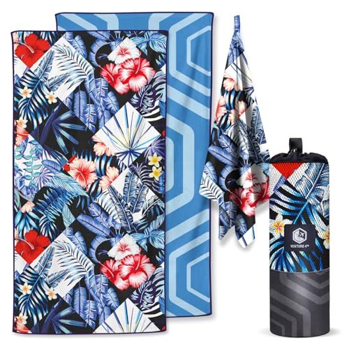 VENTURE 4TH Microfiber Beach Towel: Quick-Dry, Compact, Sand-Free, Absorbent, Sandproof and Lightweight - Perfect for Camping, Beach, and Roadtrips (Midnight Bloom Design | 35x78 inches) - color: Midnight Bloom, size: Extra Large (78" x 35")