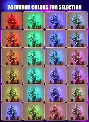 Minetom Upgraded Color Changing Fairy String Lights - 66 ft 200 LED 24 Colors USB Silver Wire Lights with Remote and Timer for DIY Bedroom Party Indoor Christmas Decoration, Adapter Included - color: 24 Colors, size: 66 FT