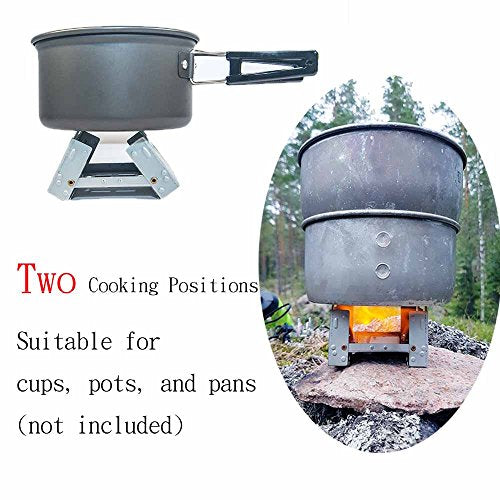 Folding Mini Pocket Stove & Emergency Portable Ultralight Camp Stoves for Backpacking, Camping, Emergency Prep Fit for Pans,Pots,Cups(not include Alcohol)
