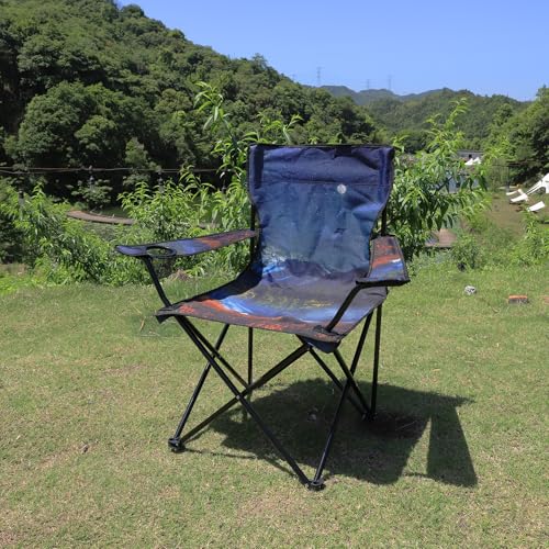 Northroad Camping Chair Portable Camp Chair, Folding Lawn Chair with Cup Holder for Outdoor Camping, Hiking, Travel, Patio, Beach, Picnics - color: Sky Blue