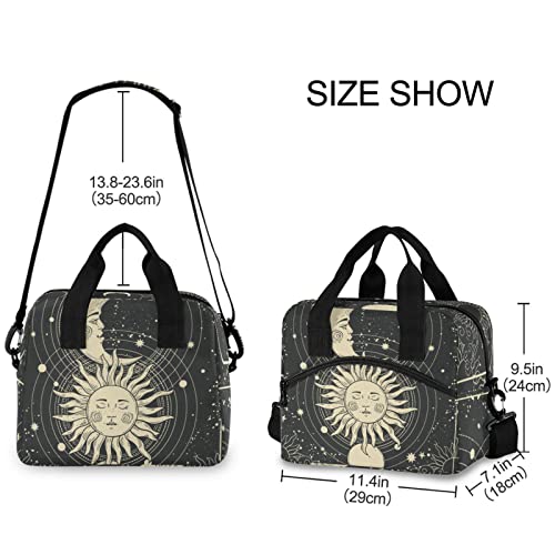 Astrology Tarot Goth Insulated Lunch Bag Reusable Lunch Tote Bag Cooler Bag for Women Men Adult Lunch Box with Adjustable Shoulder Strap Leakproof Lunch Bag for Work School Picnic Camping - color: Astrology Tarot Goth