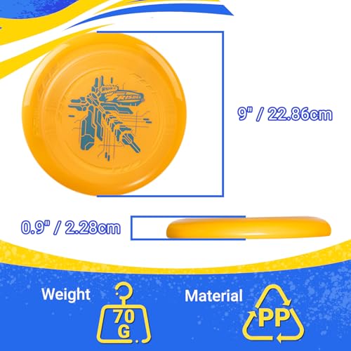 Frisbee Go Flying Disc, 9 Inch Lightweight Sports Disc for Beginners Outdoor Beach Backyard Lawn Park Camping Family Activity Game - 70g - color: V35-2PACK