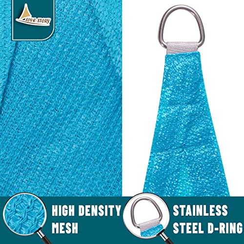 LOVE STORY 6.5/8/10/12/16/20 FT Rectangle Turquoise Blue Sun Shade Sail Canopy UV Block for Outdoor Patio Garden Backyard, 6.5' x 10' Turquoise Blue - color: Turquoise Blue, size: 0 6.5' x 1 0'
