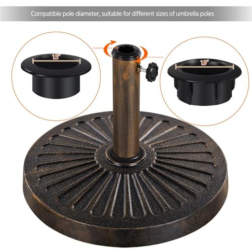 Yaheetech 10FT Patio Umbrella Outdoor with Heavy Duty Base Included,Table Umbrella with Push Button Tilt and Crank, UV Protection Waterproof for Yard/Outdoor/Wedding Parties and Events - Tan - color: Tan, size: 10FT