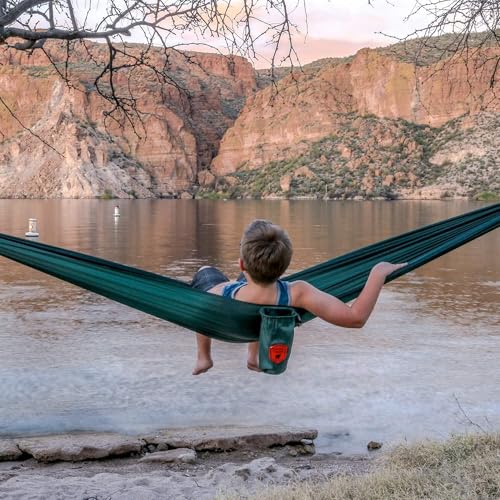 Grand Trunk Ultralight Camping Hammock - Lightweight and Portable Travel Hammock for Camping, Hiking, Backpacking, Beach, and Other Travel, Green - color: Green