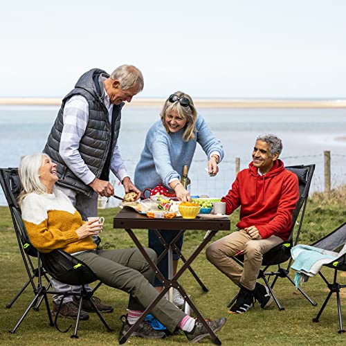 HAPPYGRILL Roll-up Folding Picnic Table Portable Aluminum Camping Table with Safety Latch, Solid Aluminum Frame, Storage Bag Included, Outdoor Lightweight Table for Camping