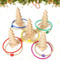 Liliful Christmas Wooden Tree Ring Toss Game Holiday Winter Party Game for Family Outdoor Indoor Yard Lawn Party Supplies 5 Scoreboard 10 Rings