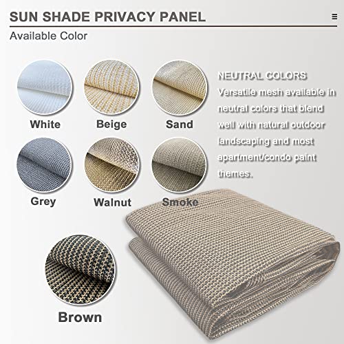 Alion Home Sun Shade Privacy Panel with Grommets and Hems on 4 Sides for Patio, Awning, Window, Pergola or Gazebo - Mocha Brown (8' W x 6' H) - color: Mocha Brown, size: 8' x 6'