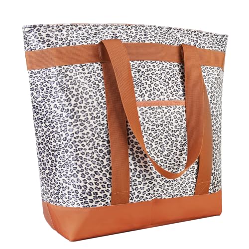 Insulated Reusable Tote Bag for Grocery Shopping for Women/Men, Pizza/Food Delivery Bag to Keep Food Cold/Hot for Commercial Delivery Services, Cooler bags for Travel/Beach/Picnic, Cow Print - color: Cow Print, size: Non-Waterproof