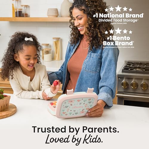 Bentgo Kids Prints Leak-Proof, 5-Compartment Bento-Style Kids Lunch Box - Ideal Portion Sizes for Ages 3-7, Durable, Drop-Proof, Dishwasher Safe, & PFAS & BPA-Free Materials (Nature Adventure) - color: Nature Adventure
