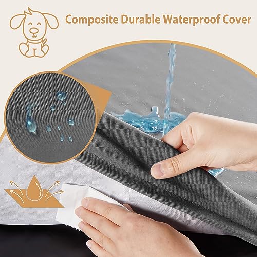 BFPETHOME Outdoor Dog Bed - Waterproof, Orthopedic, Removable Cover, Egg Crate Foam (54 x 36 in, Deep Grey) for Medium, Large, Extra Large Dogs - color: Dark Grey, size: 54.0"l X 36.0"w X 4.0"th