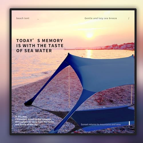 7×7 FT Beach Tent Sun Shelter UPF50+ UV Protection, Outdoor Canopy Tent Sun Shade with 2 Poles for Camping, Beach, Fishing, Backyard and Picnics Navy - color: Navy