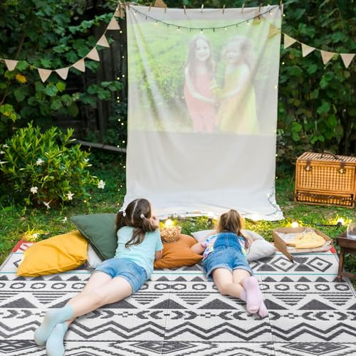 Outdoor Rugs Patio Camping Waterproof - 8x10 Plastic Straw Patio Rug Portable for Campers, Outside RVs Mat, Outdoor Area Carpet for Patios Clearance, Backyard Porch, Balcony, Picnic - color: Green Grey, size: 8' x 10' (Rectangular)