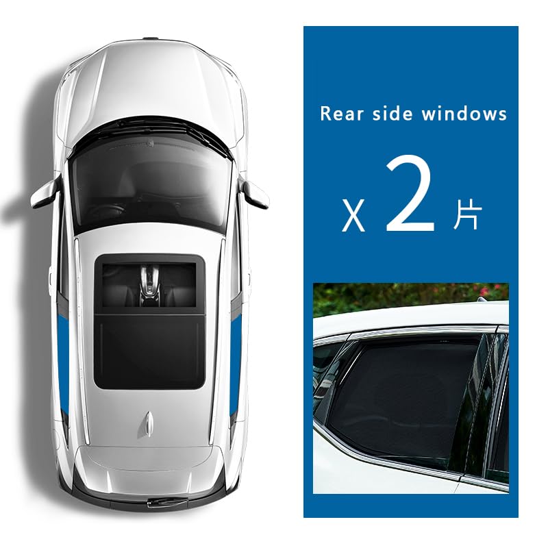 Car Sunshades for Tesla Model S 2012, Windshield Breathable Portable Visor Sunproof UV Rays Privacy Protection Blocking Mosquito,A/4pcs Side - color: A/4pcs Side