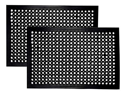 IRONGATE Rubber Doormat - 2 Pack Non Slip Anti Fatigue Indoor Outdoor Rubber Floor Mat - Heavy Duty Commercial Kitchen Ramp Pool Restaurant Garage Floor Mat - Anti Slip Bar Drainage Mat - 24x36 - size: 2 Pack - 24 x 36 Inches