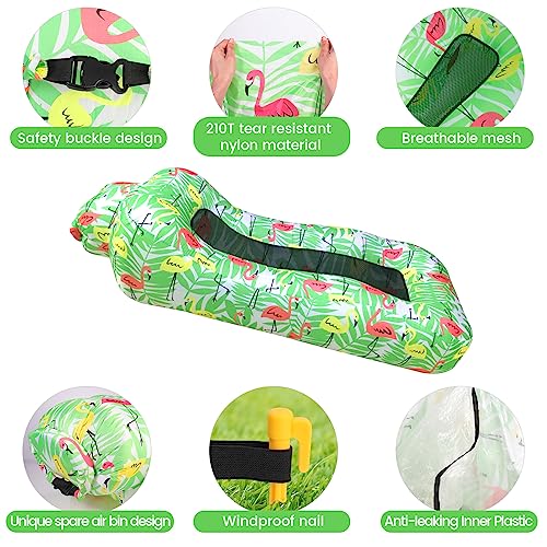 ele ELEOPTION Outdoor Inflatable Camping Couch Waterproof Portable Blow Up Air Sofa Chair Lounger for Backyard Beach Traveling Camping with Compression Sacks (Firebird Print) - color: Firebird Print