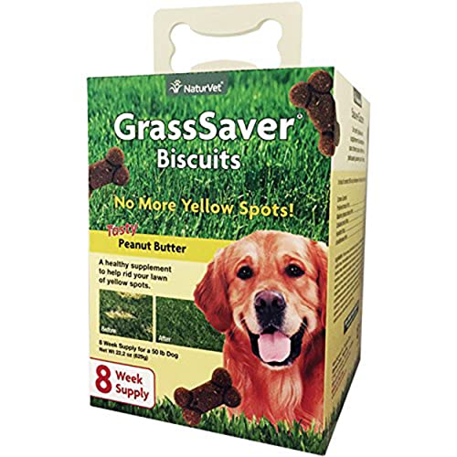 NaturVet GrassSaver| Biscuits for Dogs – Help Keep Grass Green, Rid Your Lawn of Yellow Patches Caused by Dog Urine| No More Yellow Spots| DL-Methionine – Peanut Butter Flavor – 22 oz - color: Biscuits, size: 11.1 Ounce (Pack of 2)