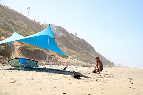 Neso Portable Beach Tent Sun Shelter - Lightweight Beach Shade Canopy - Easy Setup for Family Outings - Patented Reinforced Corners - UPF 50+ Sun Protection - color: Teal