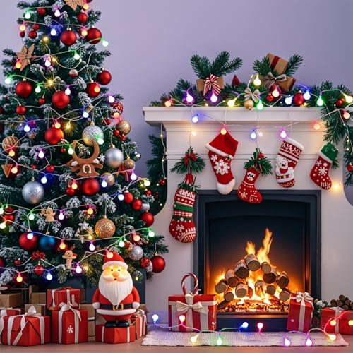 LED Fairy Lights Plug in String Lights with Remote 38ft 100Led 8 Mode Timer Dimmable USB Multicolor Christmas Lights for Bedroom Dorm Indoor Outdoor Camping Party Wedding Xmas Tree Decor, Multicolor - color: 100LED-Multicolor