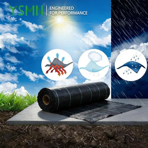 Weed Barrier Fabric Planting Cover - 3 x 200 FT Heavy Duty Landscape Fabric Ground Cover Block for Outdoor Planting - size: 3 X 200 Ft