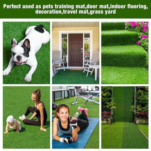 GLOBREEN Large Dog Grass Pee Pad, 2FTx8FT Artificial Grass Puppy Potty Training, Indoor Outdoor Pets Turf Balcony Patio Yard - size: 2FTX8FT