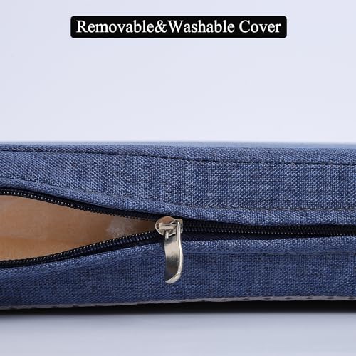 Custom Long Dining Bench Cushion with Ties for Indoor Furniture Non-Slip Rectangle Window Seat Cushions 60 x12 Inch, Navy Blue - color: Navy Blue, size: 60″x12″