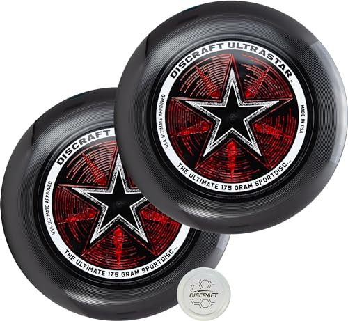 Discraft Ultrastar Ultimate Discs 1 & 2 Packs, Standard Size, for Competitive & Casual Play - color: Black