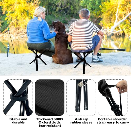 Travel Folding Camping Stool, 14.6 inches Tripod Chair and Maximum weight 210 lbs Outdoor Portable Party Chair Fishing Chairs Seat for Camping Fishing Hiking Gardening and Garden Painting Black - color: Black