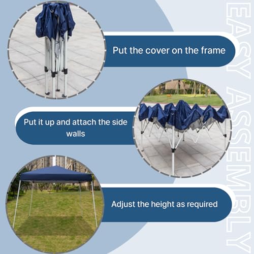 Outvita Canopy 7.8x7.8' Pop Up Commercial Instant Gazebo Tent, Waterproof & UV Protection Canopy Tent with Slant Legs for Party Wedding Birthday BBQ Events - style: 7.8x7.8-blue