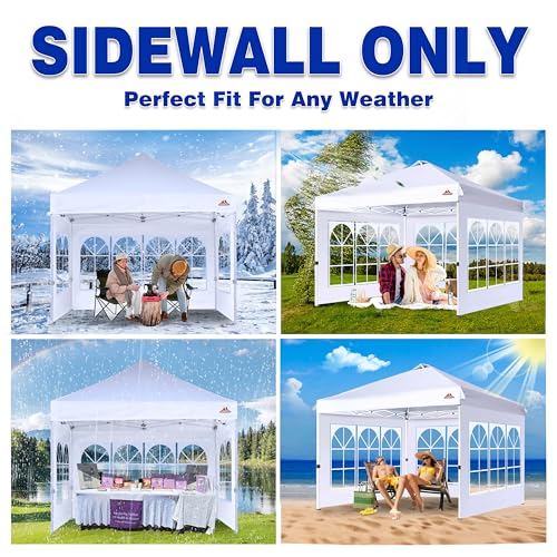 SCOCANOPY 2PCS SideWall with Window for 10x10 Canopy Frame (10X10, Khaki) - color: khaki, size: 10X10