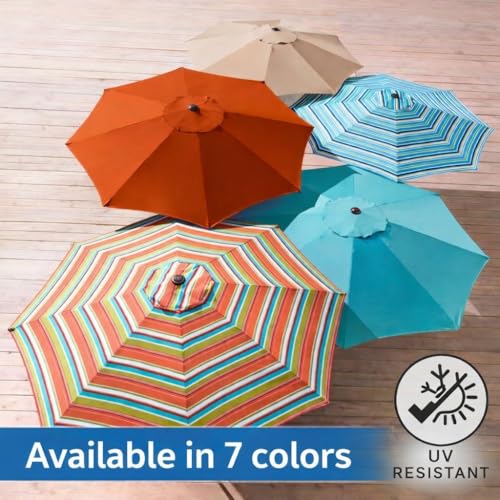 BrylaneHome Outdoor Tilt-And-Crank Umbrella With 8 Sturdy Steel Ribs Heavy Duty Fade-Resistant Tilting Shade Patio Garden Backyard Décor Pool Home - color: Taupe, size: 9' Tilt-and-crank Umbrella