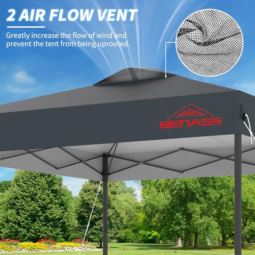 8x8 Pop Up Canopy, Easy Up Canopy Tent, Heavy Duty Tents for Parties, One Person Set Up Event Tent, Grey - color: Gray, size: 8x8
