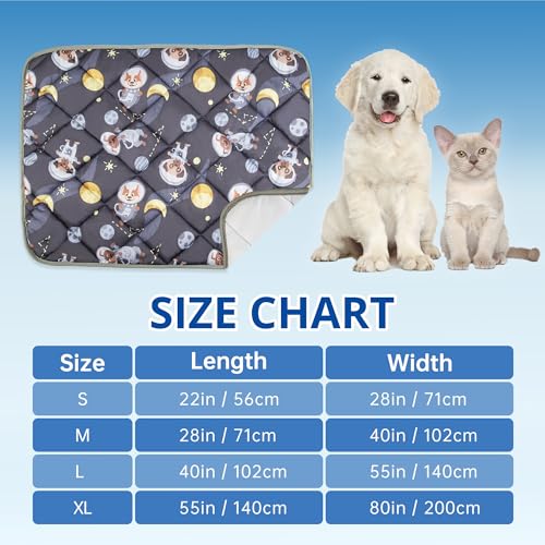 Paw Legend Cool Dog Mat for Dogs & Cats - Summertime Pet Cooling Mat & Blanket, Washable Fabric, X-Large - color: Cartoon, size: X-Large(55x80")