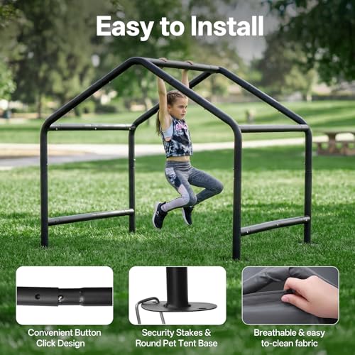 MEWANG Outdoor Dog House - Waterproof Portable Puppy Camping Tent,Ventilation Windows & Sun Protection, Lightweight Snap-fit Design for Small/Medium/Large Dogs, Beach, Backyard, Hiking (Grey, Small) - color: grey, size: Small