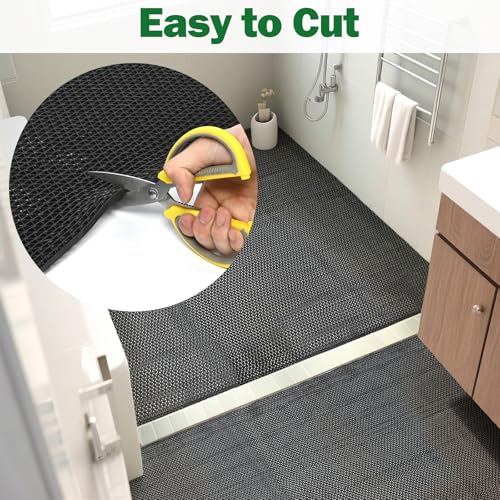 jxgzyy Commercial Drainage Mat Non Slip Drainage Floor Matting 3'x10' Heavy Duty Swimming Pool Mat for Restaurant Kitchen Bathroom Bar Garden Outdoor Wet Area, Black - color: Black, size: 118"L x 36"W x 0.2"Th