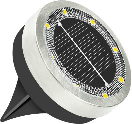Solar Ground Lights Outdoor, 1 Pack Solar Lights Outdoor Waterproof, Mini Flat Solar-Powered Garden Light, Landscape Lighting for Garden Yard Lawn Pathway Walkway Driveway Backyard Decor, Cold White - color: White, size: 1 Pack