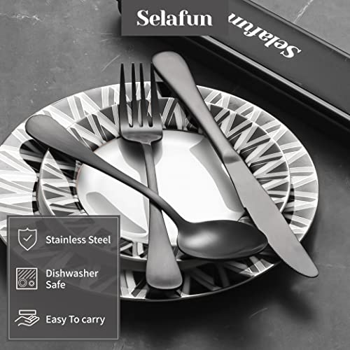 4-pieces Travel Set with Case Portable Silverware Utensils Set for work, Stainless Steel Reusable Flatware Set Cutlery Set for Camping Picnic Hiking Office (8inch, Matte Black) - color: Matte Black, size: 8 inch
